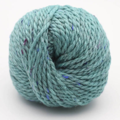 Tweed-Wolle (BC Garn Hamelton Tweed 2 GOTS) Wollknäuel in Hellmint mit farbigen Einschlüssen
