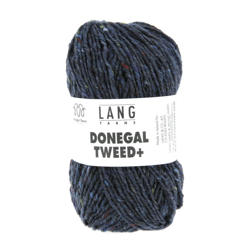 Wollgarn-Knäuel Donegal Tweed+ in dunkelblau meliert