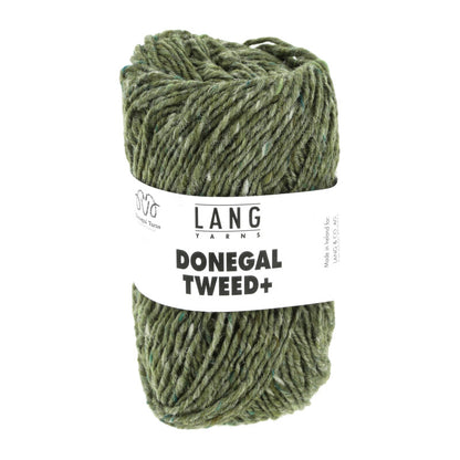 Wollgarn-Knäuel Donegal Tweed+ in dunkelgrün meliert