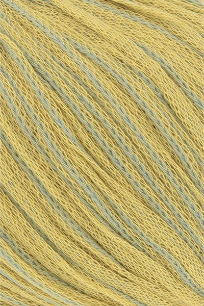 Lang Yarns Duett Wollgarn mit gelb-blauem Farbverlauf, Faserdetail