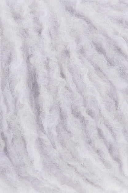 Wollgarn Lang Yarns Piuma, hellgraues Garn als Faserstruktur im Close-up