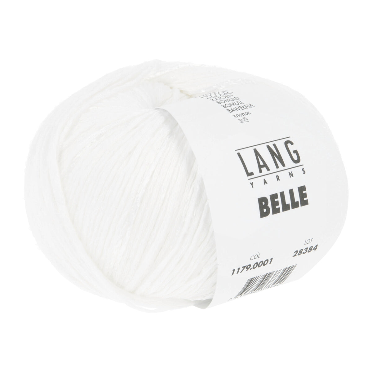Lang Yarns BELLE Garnknäuel in Weiß mit Etikett