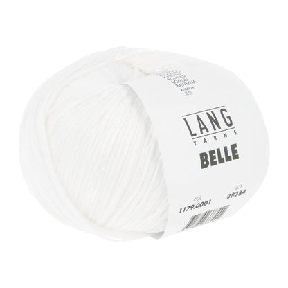 Lang Yarns BELLE Garnknäuel in Weiß mit Etikett