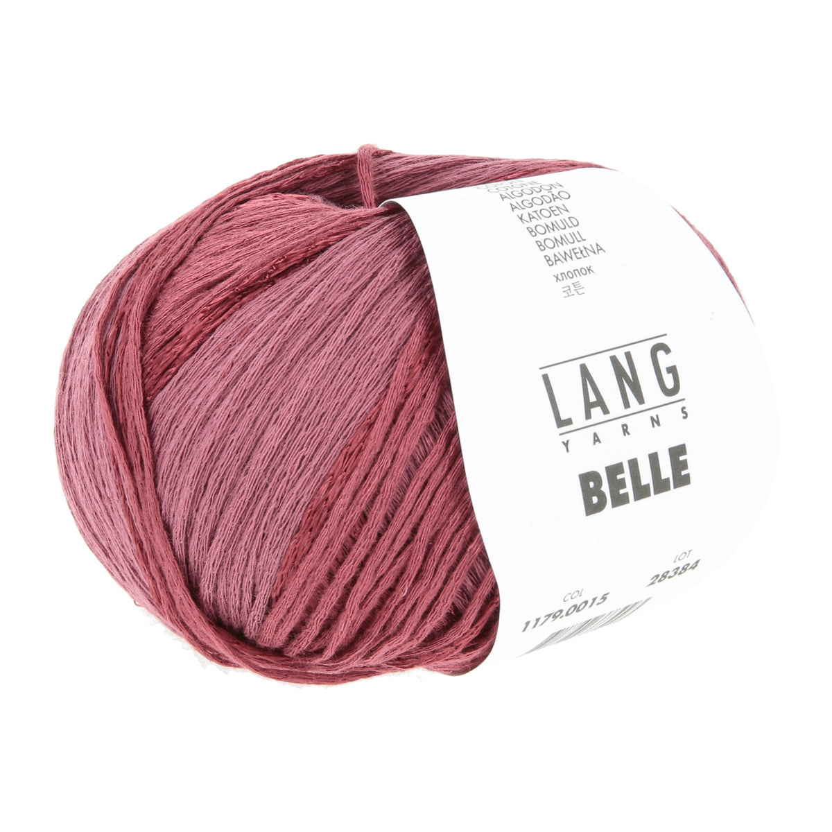 Lang Yarns BELLE Garnknäuel in Mauve/Rosé mit Etikett