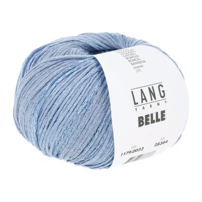 Lang Yarns BELLE Garnknäuel in Hellblau mit Etikett