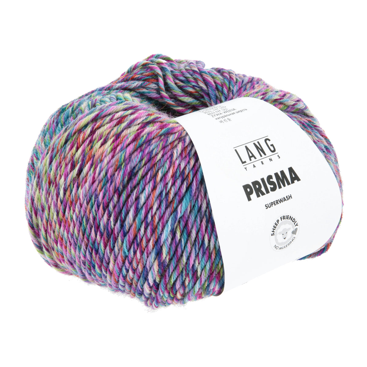 Lang Yarns Prisma-Garnknäuel mit mehrfarbigem Verlauf in Lila, Blau und Grün
