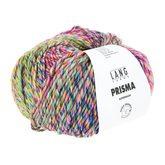 Lang Yarns Prisma-Garnknäuel mit mehrfarbigem Verlauf in Pink, Grün, Gelb und Blau