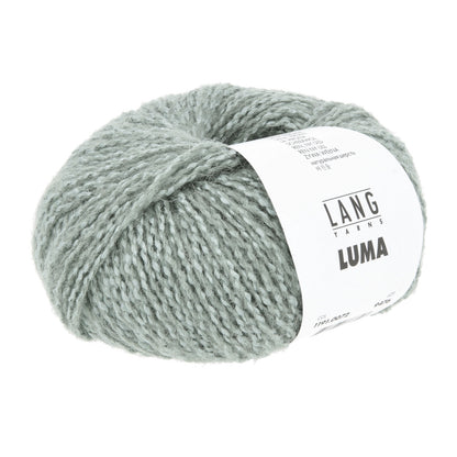Lang Yarns Luma Wollgarn, grau-grün, Knäuel mit Label
