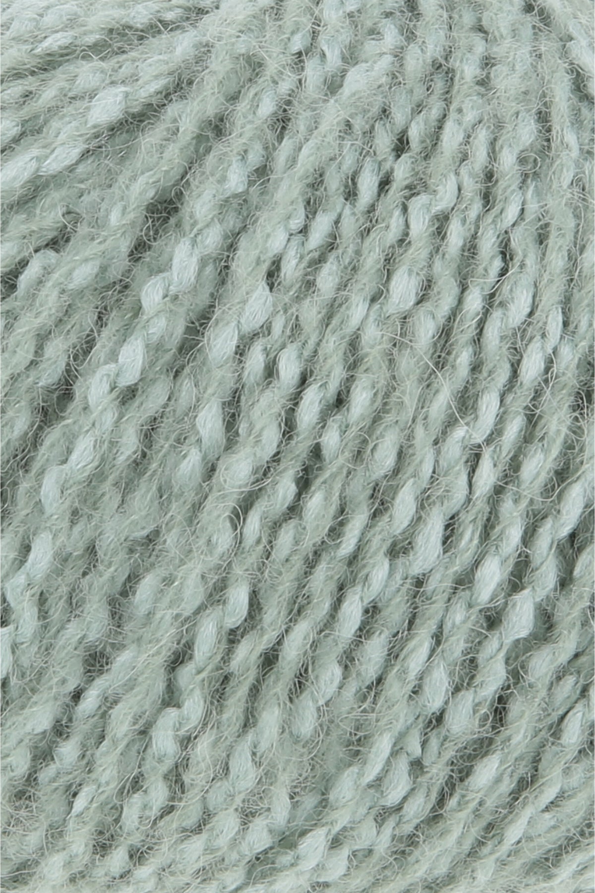 Lang Yarns Luma Wollgarn, Nahaufnahme Struktur, grau-grün