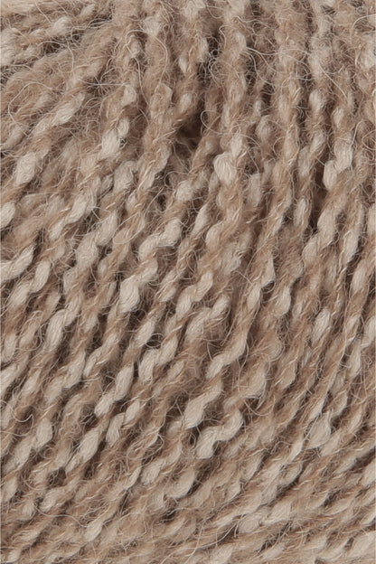 Lang Yarns Luma Wollgarn, Nahaufnahme Struktur, beige