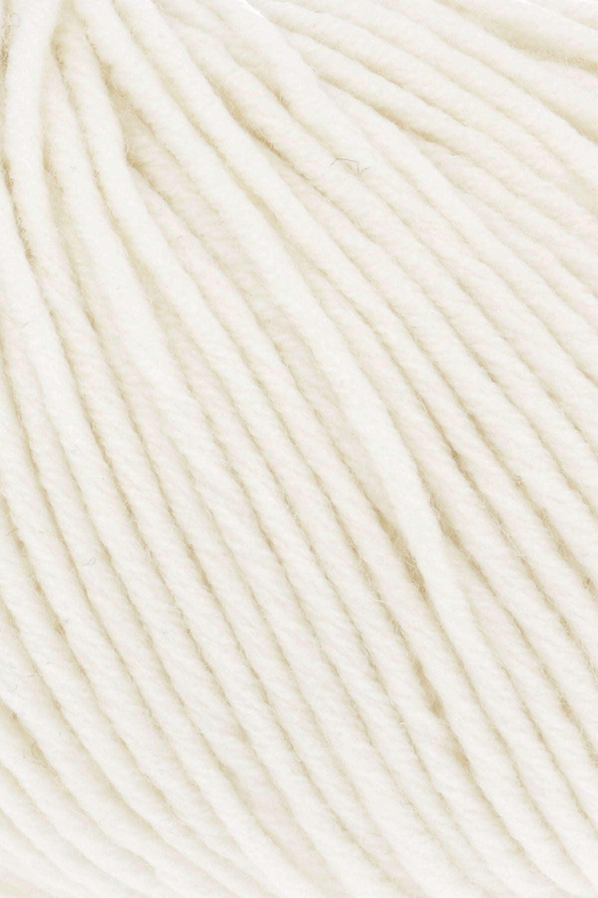 Merino-Garn in Weiß, Nahaufnahme der Fadenstruktur
