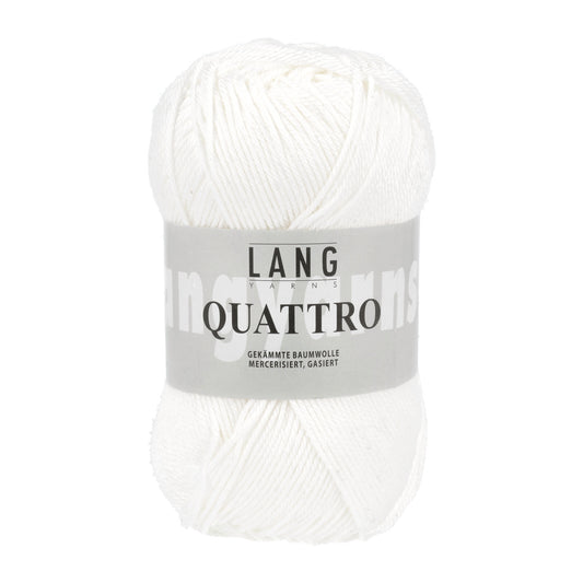 Lang Yarns Quattro Garnknäuel in Weiß, Baumwollgarn mit gedrehter Struktur