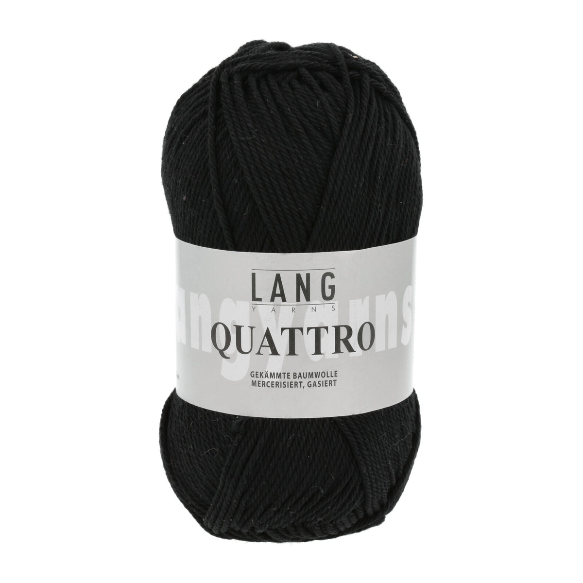 Lang Yarns Quattro Garnknäuel in Schwarz, Baumwollgarn mit gedrehter Struktur