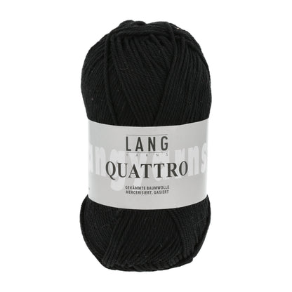 Lang Yarns Quattro Garnknäuel in Schwarz, Baumwollgarn mit gedrehter Struktur
