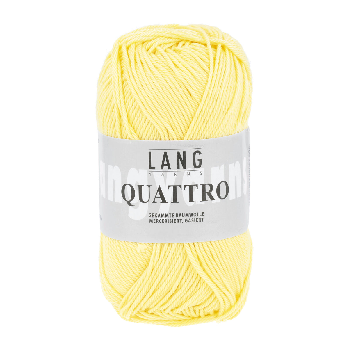 Lang Yarns Quattro Garnknäuel in Gelb, Baumwollgarn mit gedrehter Struktur