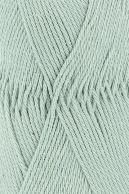 Baumwollgarn Lang Yarns Quattro, mintgrün – Fadenstruktur im Detail