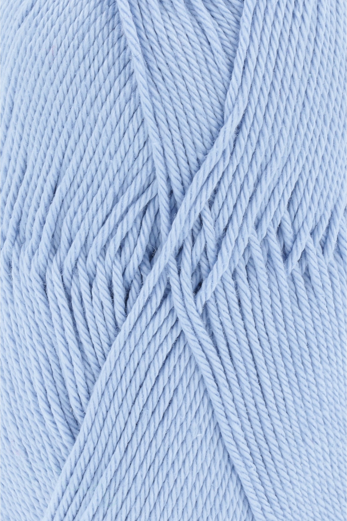 Baumwollgarn Lang Yarns Quattro, hellblau – Fadenstruktur im Detail
