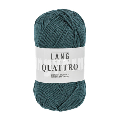 Wollgarn Lang Yarns Quattro als dunkelgrünes Knäuel