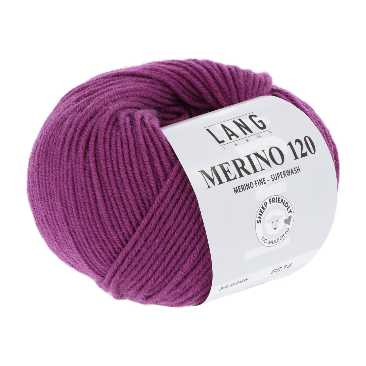 Merino-Garnknäuel Lang Merino 120, violettes Wollgarn