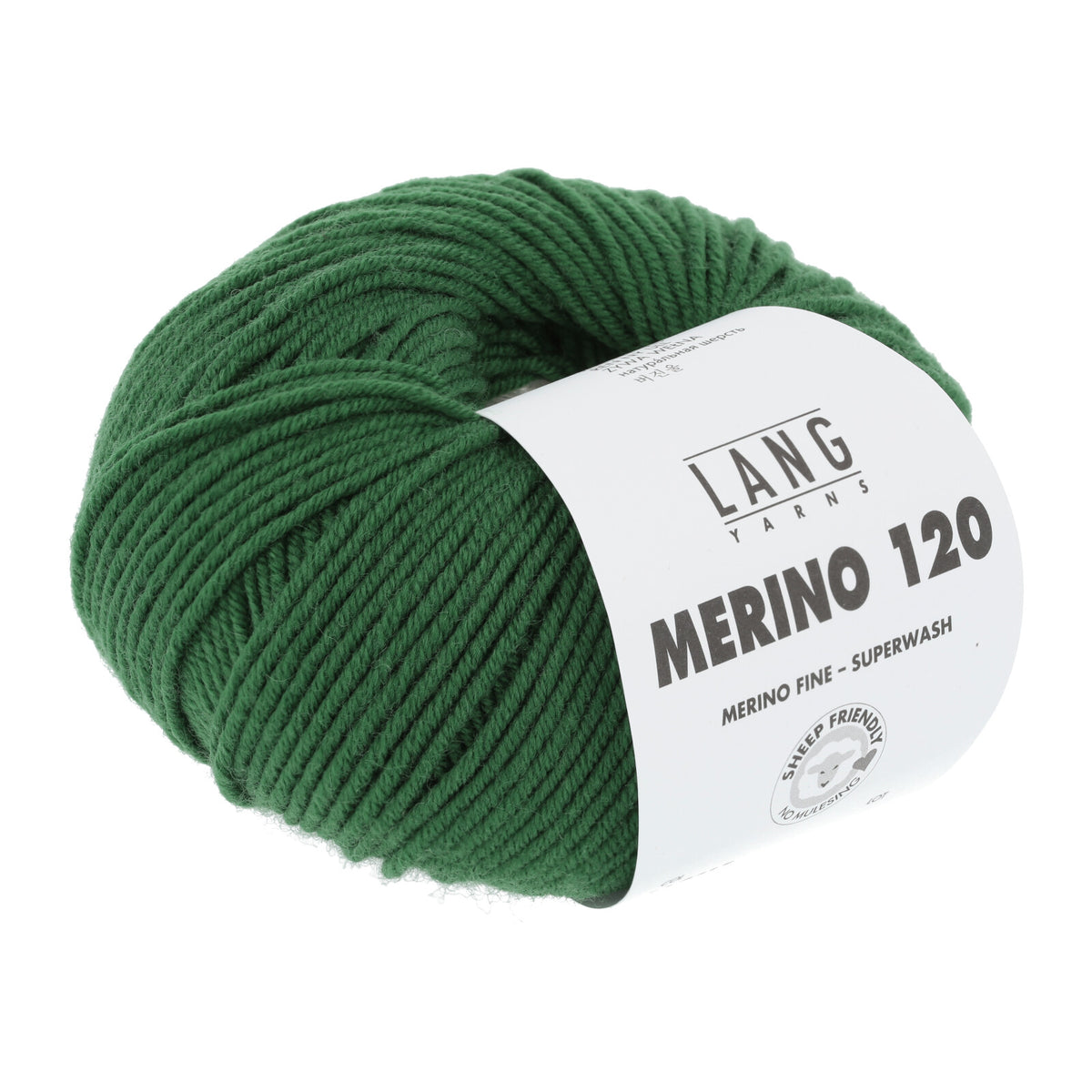 Merino-Garnknäuel Lang Merino 120, sattgrünes Wollgarn