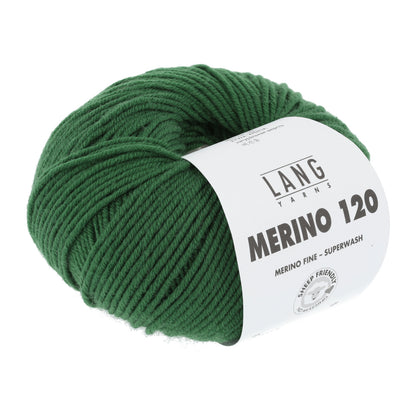 Merino-Garnknäuel Lang Merino 120, sattgrünes Wollgarn