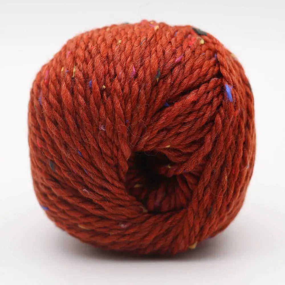 Tweed-Wolle (BC Garn Hamelton Tweed 2 GOTS) Wollknäuel in Rostrot mit feinen Farbvariationen