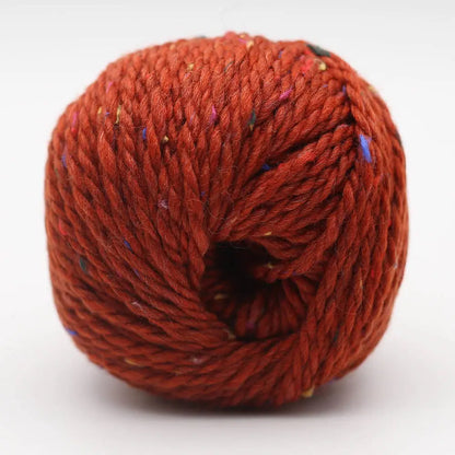 Tweed-Wolle (BC Garn Hamelton Tweed 2 GOTS) Wollknäuel in Rostrot mit feinen Farbvariationen