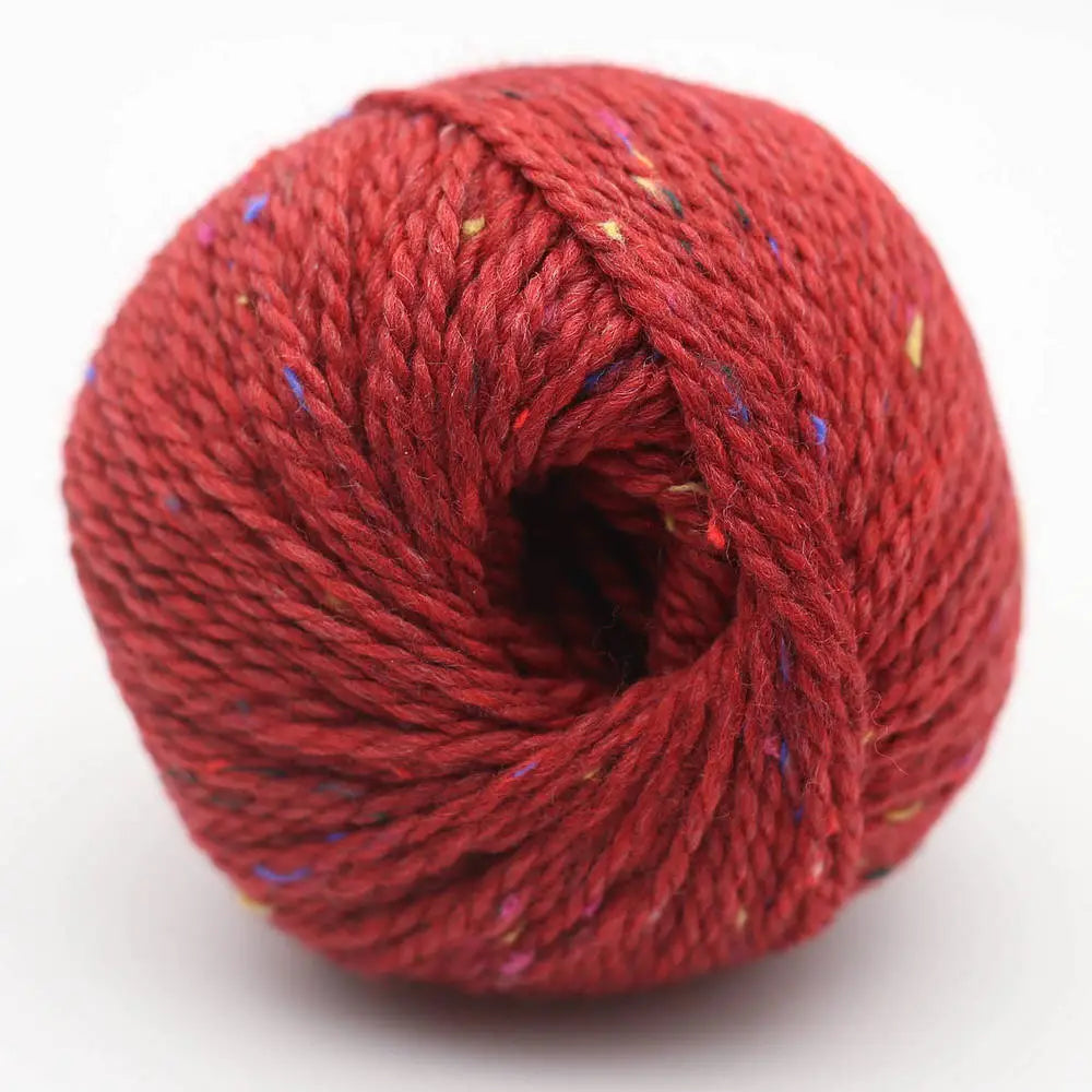 Garnknäuel Hamelton Tweed 1 in rot mit mehrfarbigen Sprenkeln
