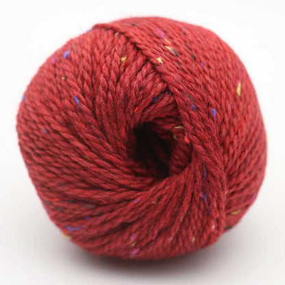 Garnknäuel Hamelton Tweed 1 in rot mit mehrfarbigen Sprenkeln