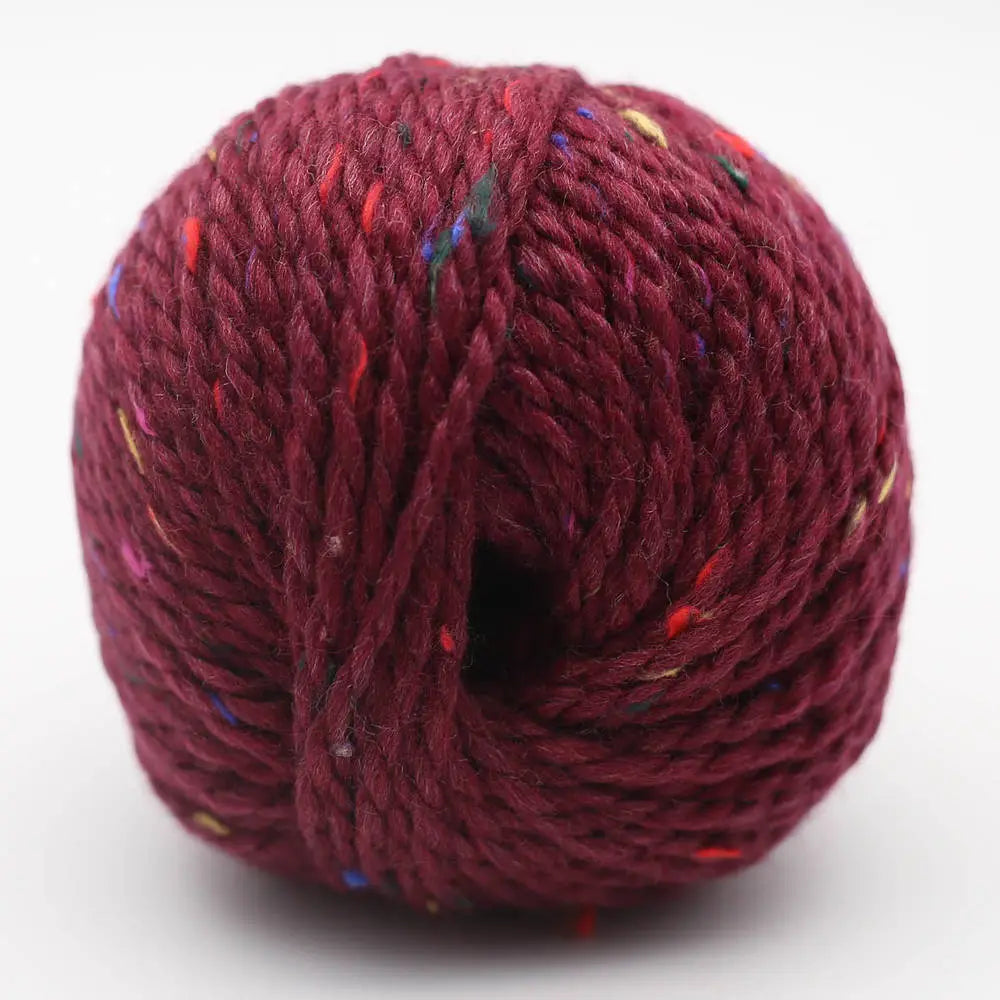 Tweed-Wolle (BC Garn Hamelton Tweed 2 GOTS) Wollknäuel in Burgunder mit farbigen Einsprengseln