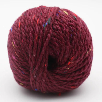 Tweed-Wolle (BC Garn Hamelton Tweed 2 GOTS) Wollknäuel in Burgunder mit farbigen Einsprengseln