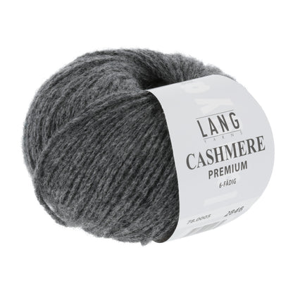 Cashmere-Garnknäuel in Grau mit Label