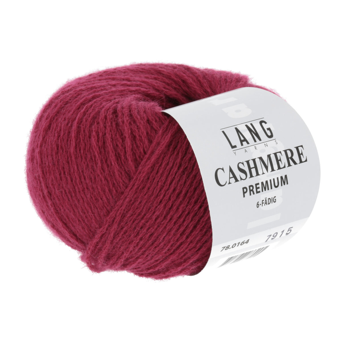 Kaschmirgarn Lang Yarns Cashmere Premium, weinrotes Knäuel mit Label