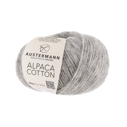 Wollgarn-Knäuel aus Alpaca & Cotton, grau meliert