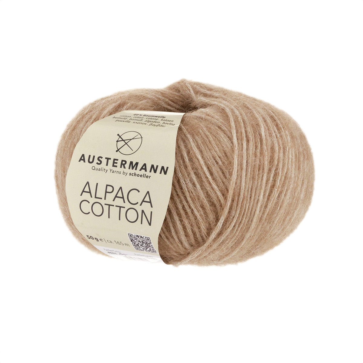 Wollgarn-Knäuel aus Alpaca & Cotton, beige