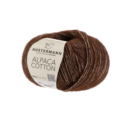 Wollgarn-Knäuel aus Alpaca & Cotton, braun meliert