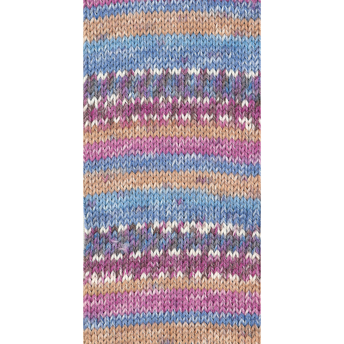 Austermann Sockenwolle, 6-fädig, mehrfarbig gestreift mit blau, pink und lila