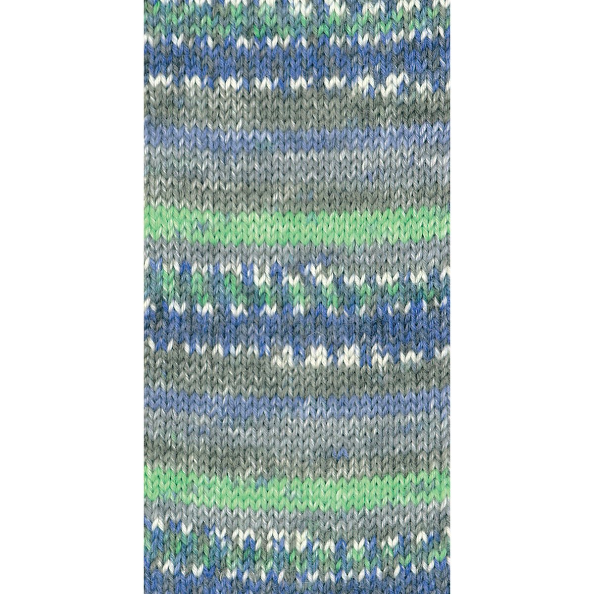 Austermann STEP 6 Irish Color Sockenwolle, 6-fädig: meliert mit Blau- und Grünstreifen